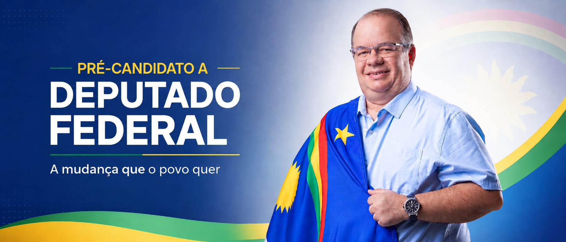 Danilo Simões em material de apresentação da pré-candidatura